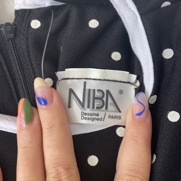 Vintage Ladies Polka Dot Dress Made In Paris - Picture 4 of 5